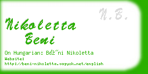 nikoletta beni business card